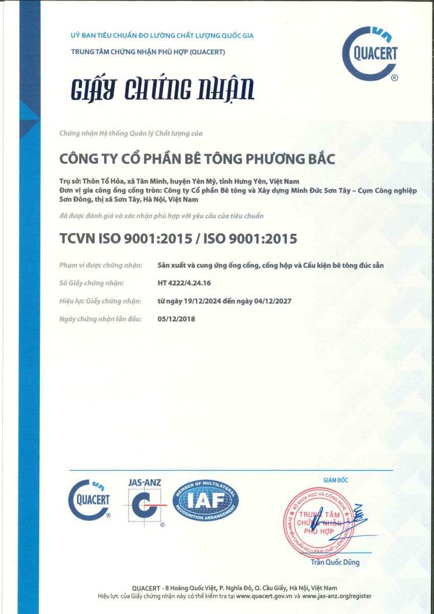 Chứng nhận hệ thống iso 9001 2015
