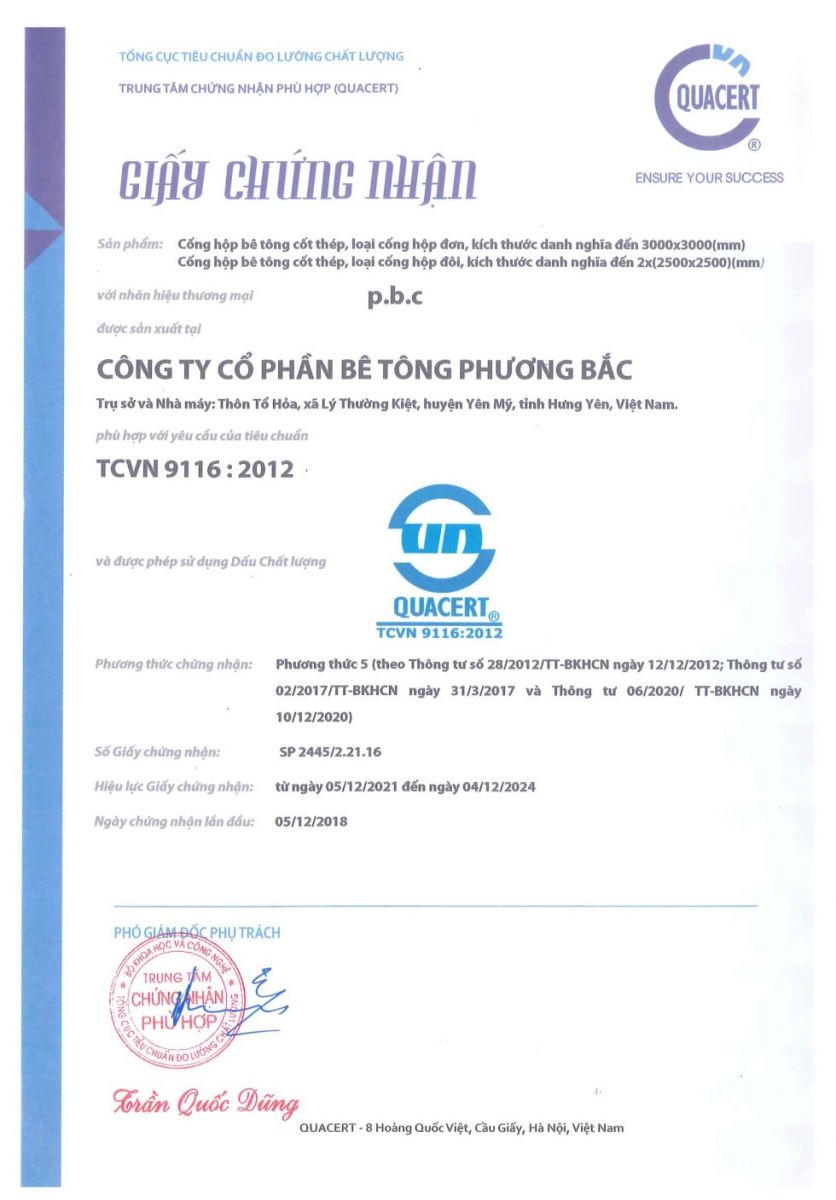 chứng nhận phù hợp tcvn 9116